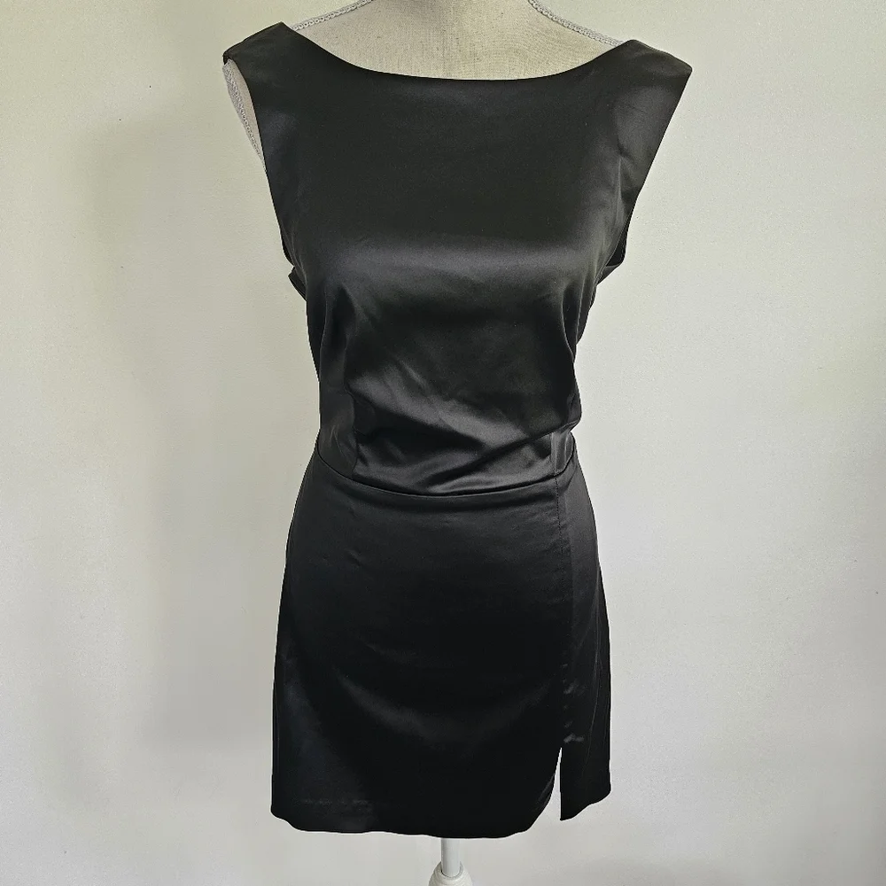 House of Harlow 1960 Black Satin Mini Dress